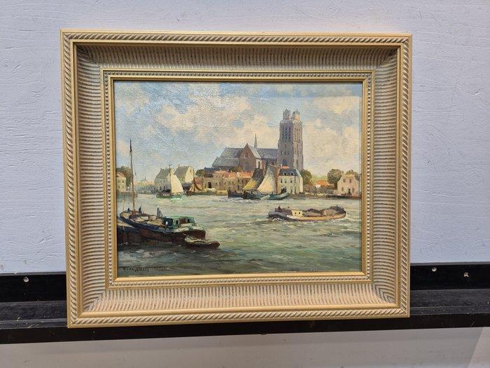 P.J.A.Wagemans (1879-1955) - Haven Dordrecht., Antiek en Kunst, Kunst | Schilderijen | Klassiek