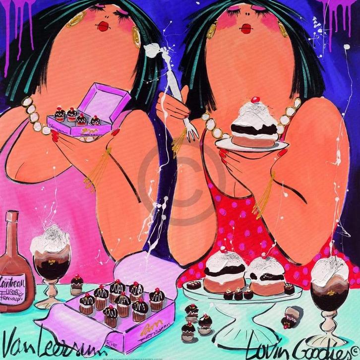 Kunstdruk El van Leersum - Lovin Goddies 70x70cm, Huis en Inrichting, Woonaccessoires | Schilderijen, Tekeningen en Foto's, Nieuw