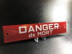 DANGER DE MORT Waarschuwing rood/wit porselein emaille, Antiek en Kunst