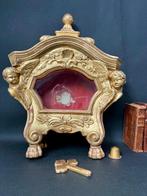 Gouden gebeeldhouwde houten reliekschrijn – 19e eeuw - Hout