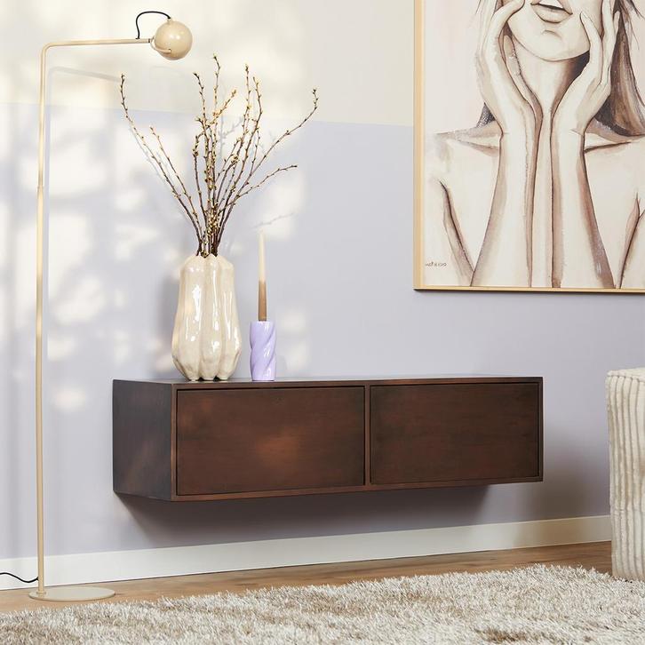 *WOONWINKEL* Starfurn Vision Walnoot Tv-meubel Hangend 120 C, Huis en Inrichting, Kasten | Televisiemeubels, Nieuw, Verzenden