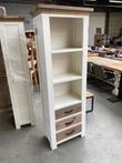 Boekenkast rustiek eiken, landelijk wit (nieuw, outlet)