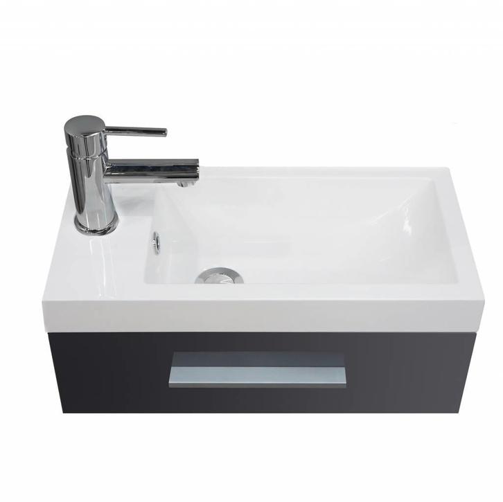 Emma Fonteinkastje 50 Cm Links Of Rechts Hoogglans Grijs, Huis en Inrichting, Badkamer | Badkamermeubels, Ophalen of Verzenden