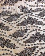 Jacquard Brokaat Zilver/Zwart, Hobby en Vrije tijd, Stoffen en Lappen, Nieuw, Zwart