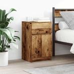 vidaXL Nachtkastje 39x35x65 cm bewerkt hout oud houtkleurig, Verzenden, Nieuw, Hout