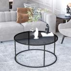 [en.casa] Salontafel Kolari 45x80 cm zwart en transparant, Huis en Inrichting, Tafels | Salontafels, Verzenden, Nieuw