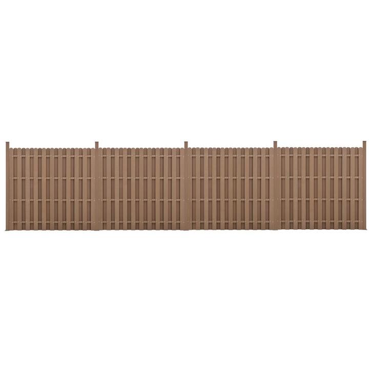 WPC Schuttingpaneel 11 planken met palen 185x747 cm bruin, Tuin en Terras, Schuttingen, Verzenden