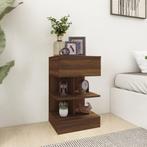 vidaXL Nachtkastjes 2 st 40x35x65 cm bewerkt hout bruin, Minder dan 45 cm, Verzenden, Nieuw, 55 tot 70 cm
