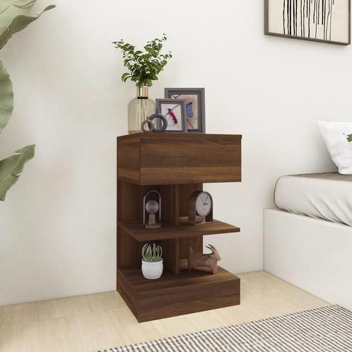 vidaXL Nachtkastjes 2 st 40x35x65 cm bewerkt hout bruin, Huis en Inrichting, Slaapkamer | Nachtkastjes, Nieuw, Minder dan 45 cm