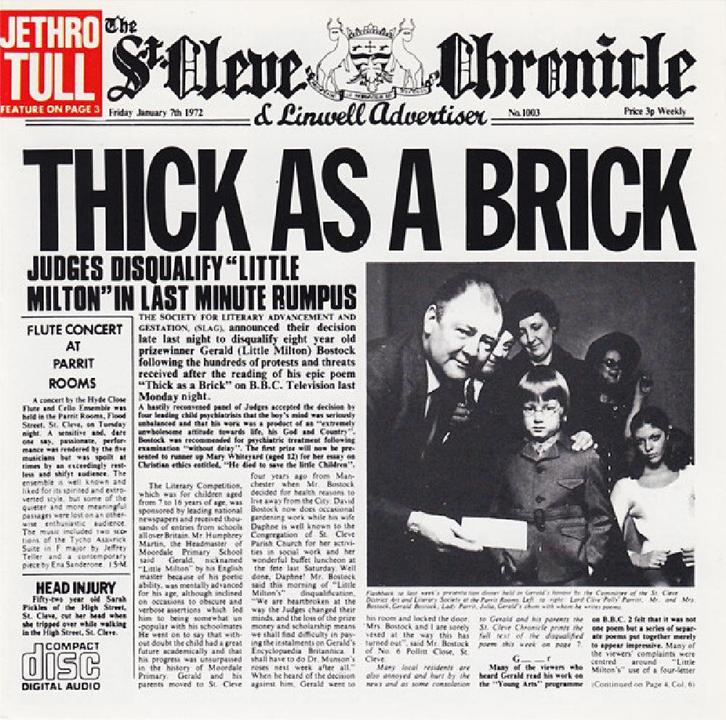 cd - Jethro Tull - Thick As A Brick, Cd's en Dvd's, Cd's | Overige Cd's, Zo goed als nieuw, Verzenden