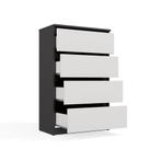 Ladekast M 4 lades antraciet wit 70 cm breed Antraciet wit, 3 of 4 laden, Verzenden, Nieuw, Overige houtsoorten