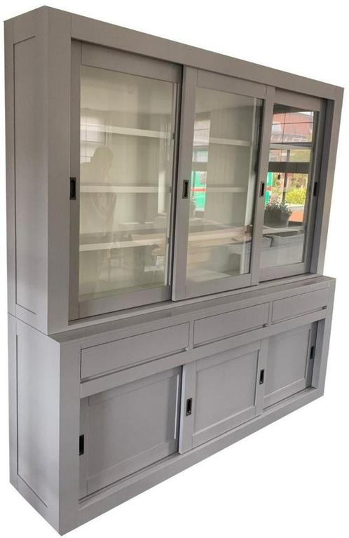 Buffetkast platinagrijs Enschede soft close 220cm, Huis en Inrichting, Kasten | Buffetkasten, Ophalen of Verzenden