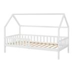 Kinderbed Ydre huisbed met bedbodem 90x200 cm wit [en.casa], Verzenden, Nieuw