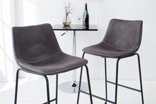 Industrieel design barstoel DJANGO vintage grijs met ijzeren, Huis en Inrichting, Barkrukken, Ophalen of Verzenden