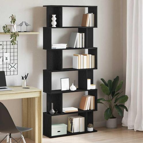 vidaXL Boekenkast Zwart Eiken 80x24x190,5 cm Engineered Wood, Huis en Inrichting, Kasten | Boekenkasten, Nieuw, Overige houtsoorten
