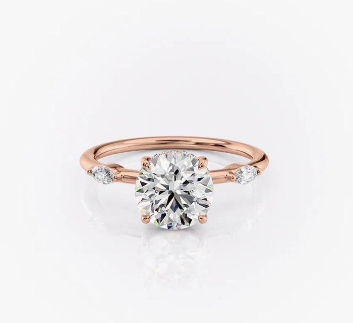 Verlovingsring - 14 karaat Roségoud - 1.43ct. tw. Diamant, Sieraden, Tassen en Uiterlijk, Antieke sieraden