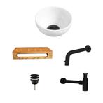 Sani Royal Keramische Waskom Wit Rond met Massief, Tuin en Terras, Waterpartijen en Fonteinen, Nieuw