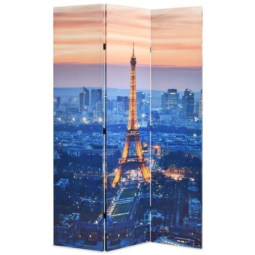 vidaXL Kamerscherm inklapbaar Parijs bij nacht 120x170 cm, Huis en Inrichting, Woonaccessoires | Kamerschermen, Nieuw, Verzenden
