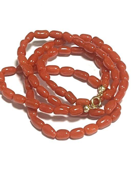 Koraal - 18 karaat - Geel goud - Halsketting, Antiek en Kunst, Curiosa en Brocante