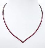20.85 ct Natural Red Ruby classic tennis Necklace - 21.36