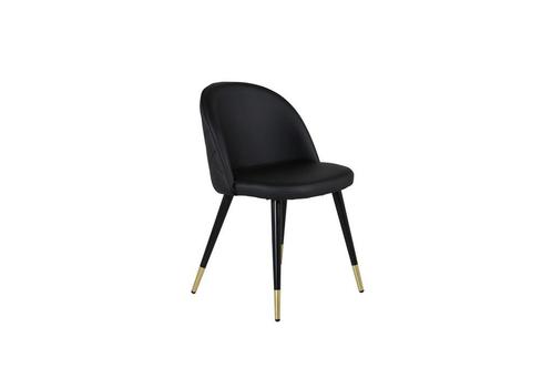Eetkamerstoel - Jasmijn - Zwart - PU-Leer - Jörn, Huis en Inrichting, Stoelen, Nieuw, Verzenden