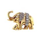 Gouden olifant broche met diamant 14 krt, Ophalen of Verzenden, Nieuw