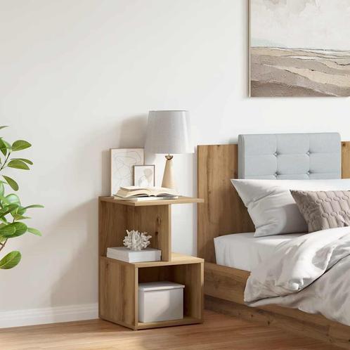 vidaXL Nachtkastje 35x35x55 cm bewerkt hout artisanaal, Huis en Inrichting, Slaapkamer | Nachtkastjes, Nieuw, Hout, Verzenden