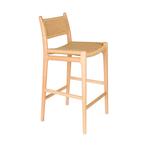 *WOONWINKEL* Dutchbone Cecile Houten Frame Barkruk Naturel, Huis en Inrichting, Barkrukken, Verzenden, Nieuw