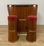 Bar - Hout, Messing, Stof - Mobiele bar in de vorm van een