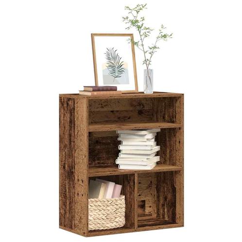 vidaXL Boekenkast 60x30x71,5 cm bewerkt hout oud houtkleurig, Huis en Inrichting, Kasten | Boekenkasten, Nieuw, Overige houtsoorten