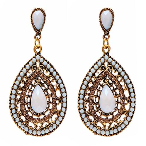 Fako Bijoux® - Oorbellen - Bohemian - Druppel - Wit/Crème, Sieraden, Tassen en Uiterlijk, Oorbellen, Verzenden