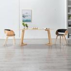 vidaXL Eetkamerstoelen 2 st gebogen hout en kunstleer, Huis en Inrichting, Stoelen, Verzenden, Nieuw, Zwart