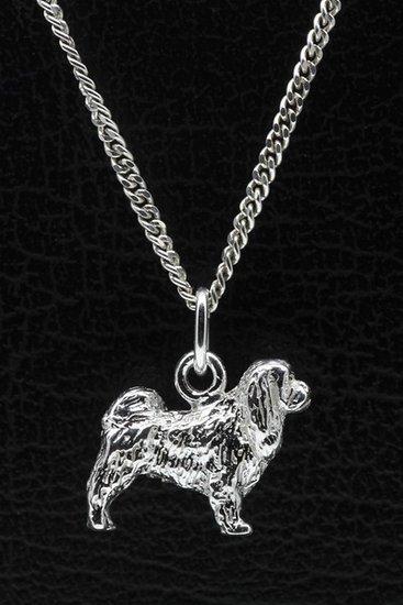 Zilveren Japanse spaniel ketting hanger - groot, Sieraden, Tassen en Uiterlijk, Kettinghangers, Verzenden