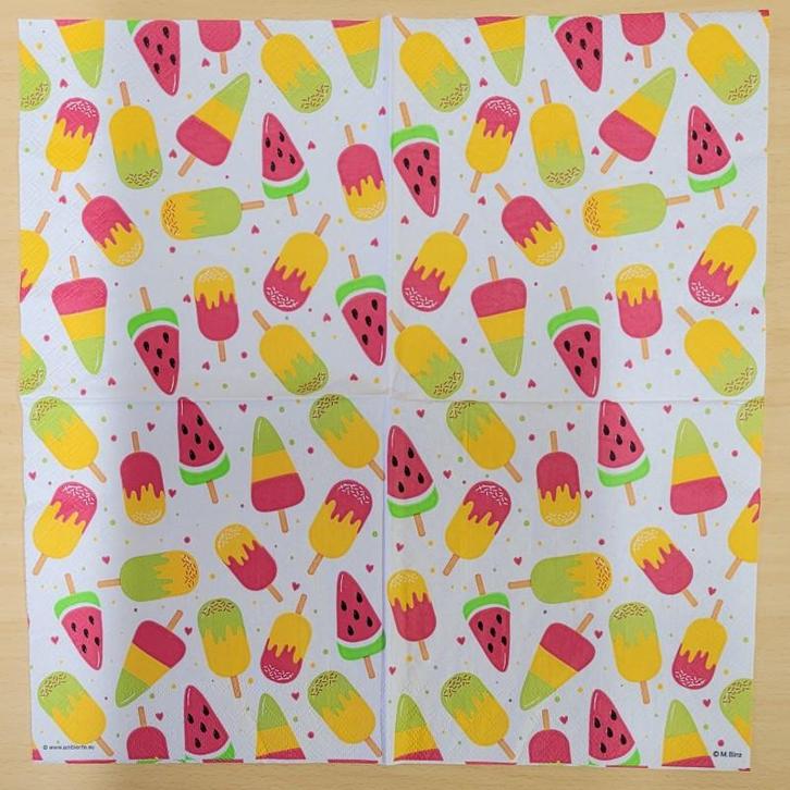 Ambiente - Lunch servet - Popsicles, Hobby en Vrije tijd, Knutselen, Nieuw, Verzenden