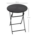 TRUUSK Ronde Opklapbare Tafel Ø60 Cm Tuin-Eettafel Met Decor, Verzenden, Nieuw