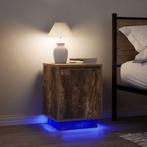 vidaXL Nachtkastjes met LED-verlichting 2 st gerookt, Verzenden, Nieuw, Hout
