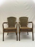 Fauteuil - Set van Rattan en Bamboe Fauteuil - Rattan,, Antiek en Kunst