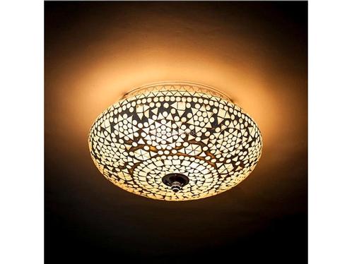 Oosterse mozaïek plafondlamp | 2 lichts | Ø 25 cm | grijs /, Huis en Inrichting, Woonaccessoires | Overige, Nieuw, Verzenden