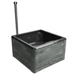 Rexener Silence Hottub op hout gestookt met een zwart bad, Tuin en Terras, Nieuw, Overige typen, Ophalen of Verzenden, Vierkant