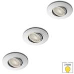 Set van 3 inbouwspots Lucca mini wit + LED spots GU11, Huis en Inrichting, Lampen | Spots, Verzenden, Nieuw