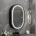 LED Spiegelkast - Afimera Lina Zwart 55x80 cm - Dimbaar -, Huis en Inrichting, Badkamer | Badkamermeubels, Ophalen of Verzenden