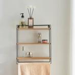 [en.casa] Wandrek Skovbo 43x37,5x11 cm zwart en houtkleurig, Verzenden, Nieuw