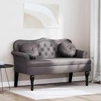 vidaXL Chesterfield Bank met kussen Grijs 120,5 x 65 x 75 cm, Verzenden, Nieuw, Leer, Minder dan 150 cm
