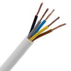 Flexibele H05VV-F Kabel 5 x 1,5mm2 aders VMVL 100 meter Wit, Ophalen of Verzenden, Nieuw
