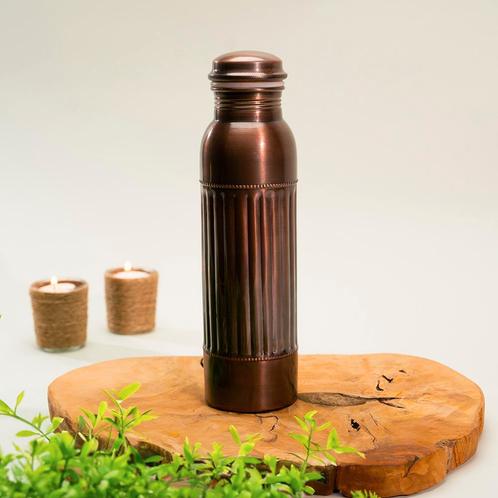 Puur koperen waterfles dot lining antique ± 950 ml (zware, Sport en Fitness, Gezondheidsproducten en Wellness, Nieuw