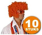 Oranje Pruik | 10 stuks Oranje Feestpruik Rock Star |, Nieuw, Verzenden