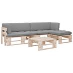 vidaXL 4-delige Loungeset pallet met kussens geïmpregneerd, Verzenden, Nieuw, Loungeset