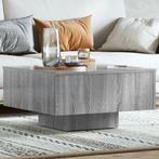 vidaXL Salontafel 60x60x31,5 cm bewerkt hout grijs sonoma, 50 tot 100 cm, Verzenden, Nieuw, 50 tot 100 cm