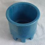 Art Deco Tegel - Copier graniver cactuspot blauw -