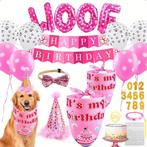 34-delige honden verjaardags set WOOF blauw met stippels, Verzenden, Nieuw